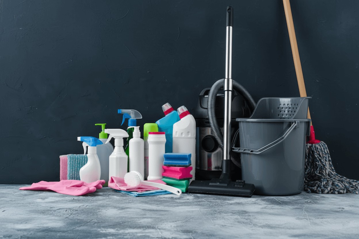 Productos profesionales utilizados por Vilmar Limpiezas para mantenimiento de comunidades.