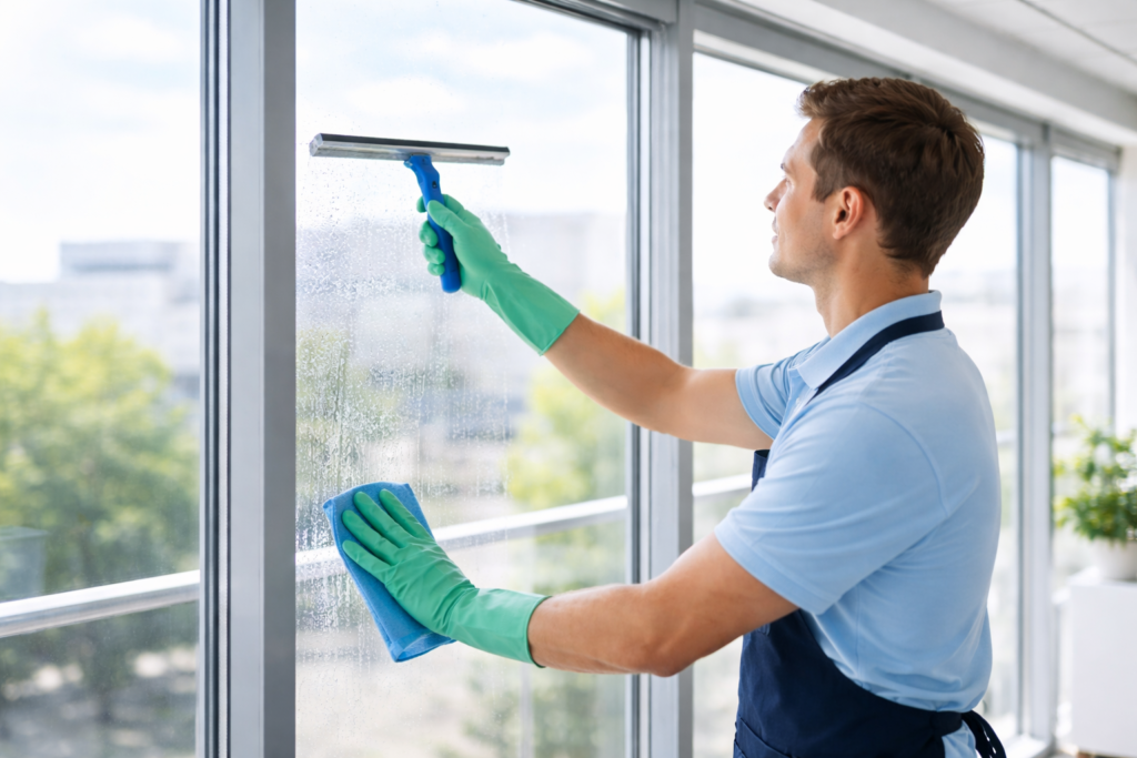 limpieza de cristales y ventanas en oficinas